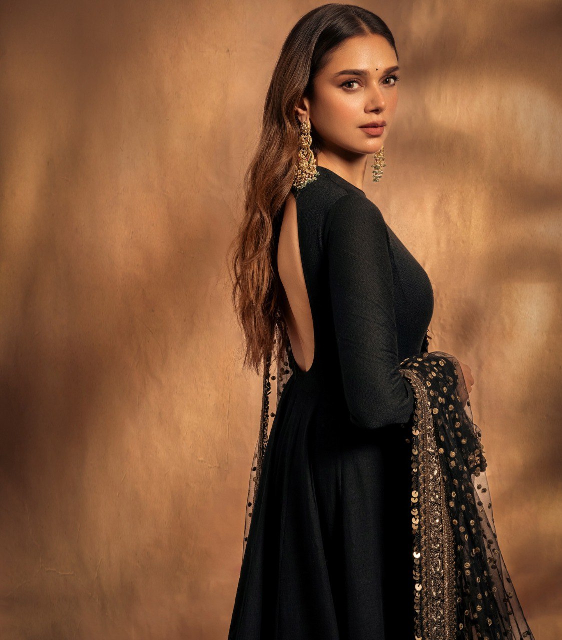 ADITI'S BLACK COLOUR  ANARKALI SUIT SET