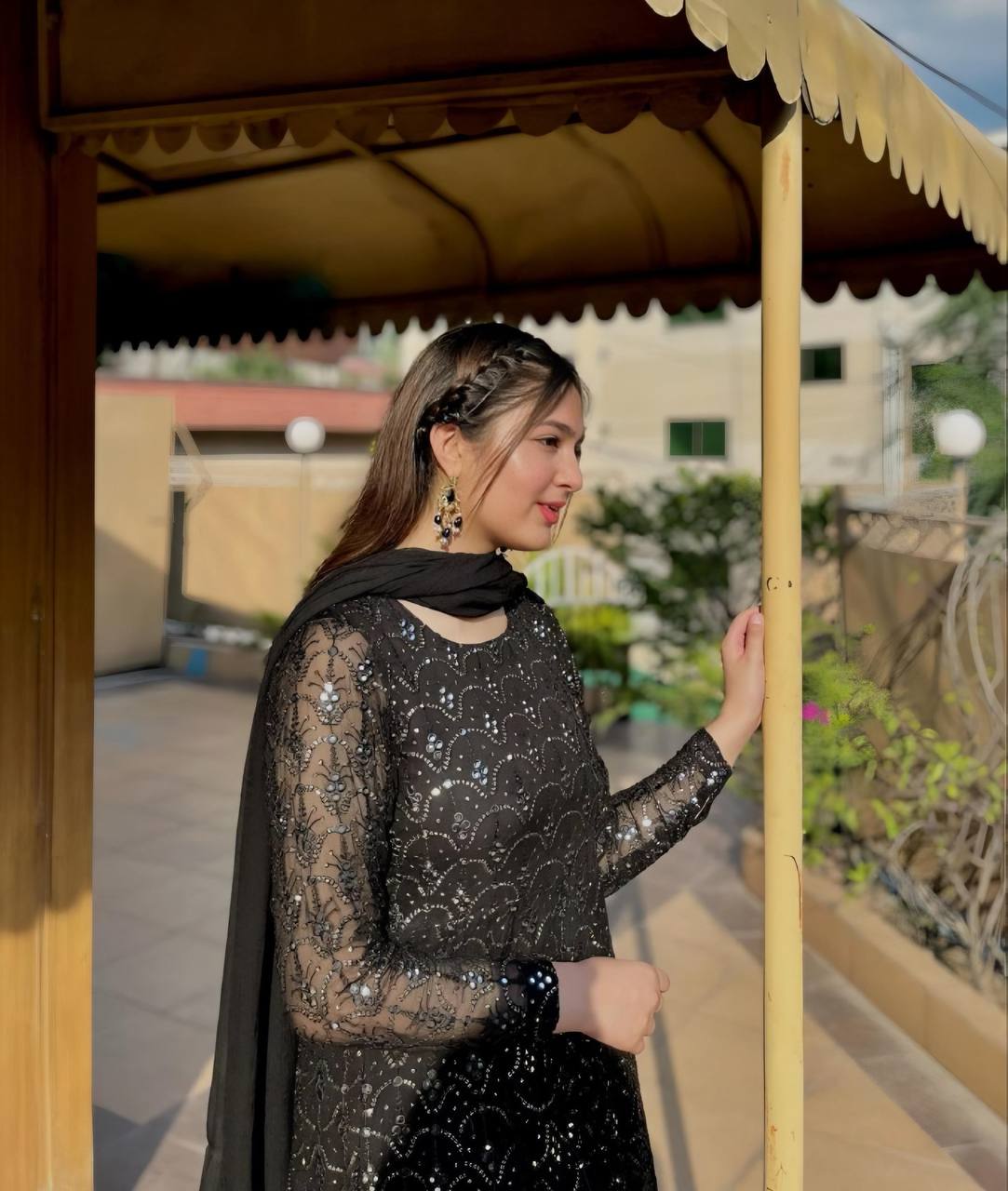 AAKANSHA BALCK ANARKALI SUIT SET