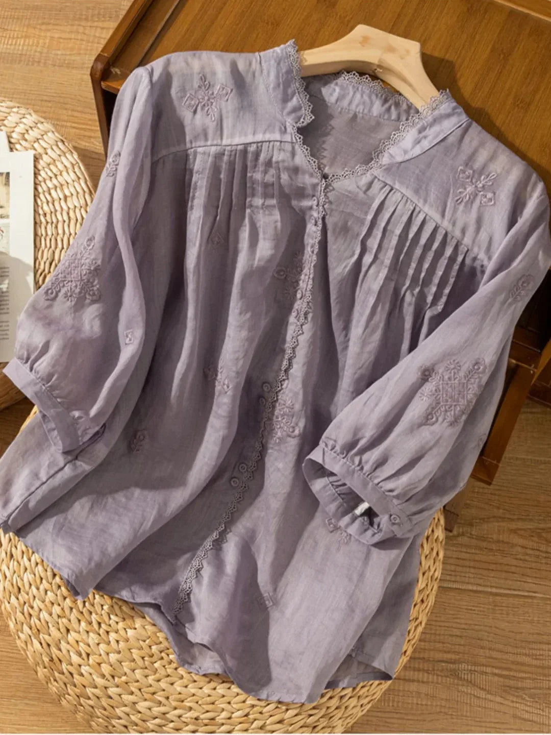 Elegant Cotton Embroidered Shirt – Comfort with Style