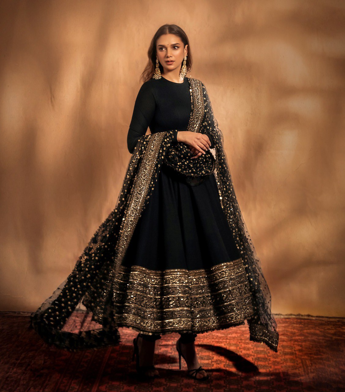 ADITI'S BLACK COLOUR  ANARKALI SUIT SET