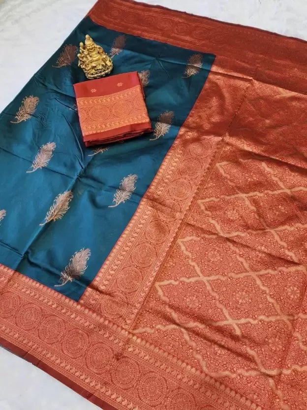 Banarasi Jacquard Litchi Silk Zari Woven Saree