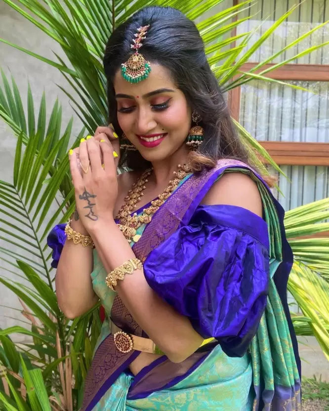 Beautiful Woven Design Banarasi Soft Silk Jacquard Saree