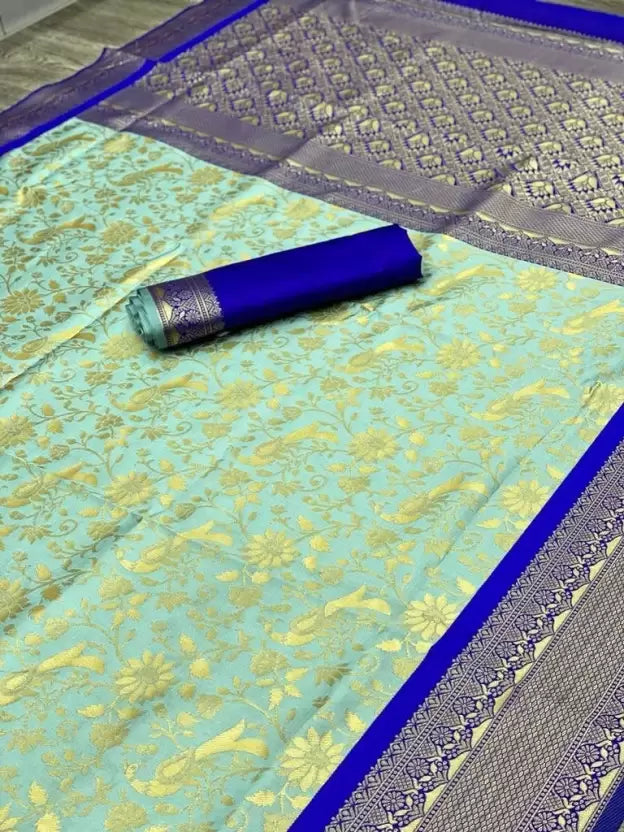 Beautiful Woven Design Banarasi Soft Silk Jacquard Saree