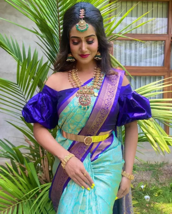 Beautiful Woven Design Banarasi Soft Silk Jacquard Saree