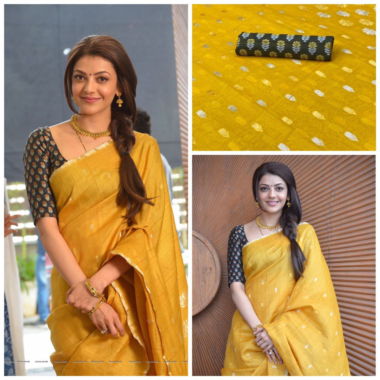 Beautiful Yellow Mangalagiri Linen Silk Saree