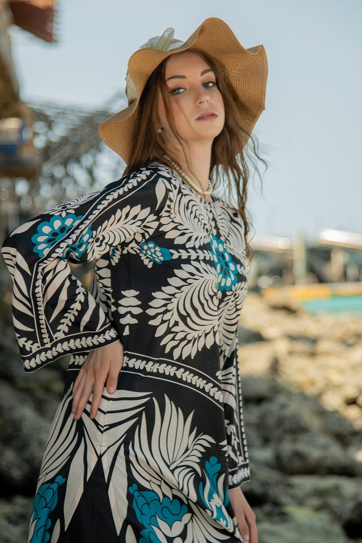 Aqua Blossom Kurta Set – Bold Prints Meet Serene Silhouettes