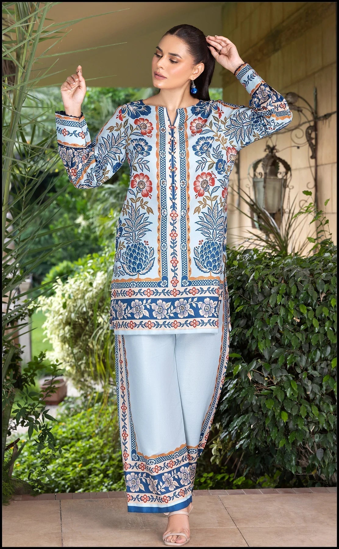 Carnation Sky Cord Set – Where Elegance Meets Nature in a Stunning Fusion of Colors and Prints