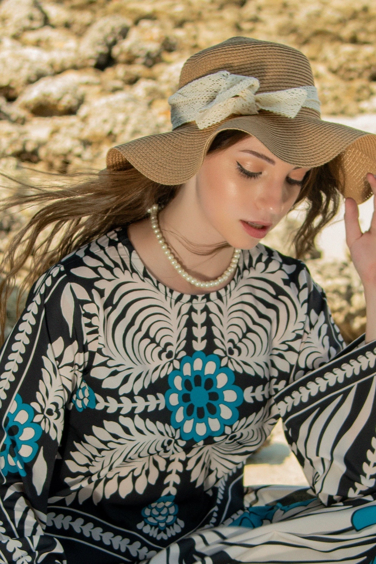 Aqua Blossom Kurta Set – Bold Prints Meet Serene Silhouettes
